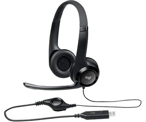 אוזניות ומיקרופון Logitech H390 USB Headphones Black
