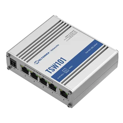 מתג תעשייתי TSW101 POE+ מבית TELTONIKA