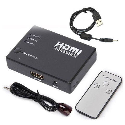 HDMI Switch 1 to 3 כולל שלט