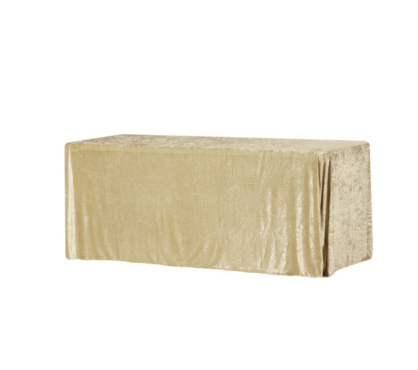 Champagne Beige Velvet Tablecloth