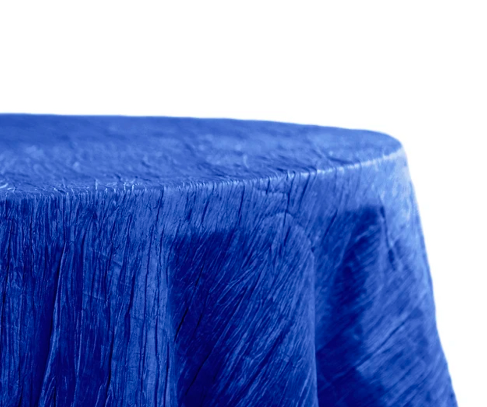 Accordion Crinkled Taff. Round Royal Blue