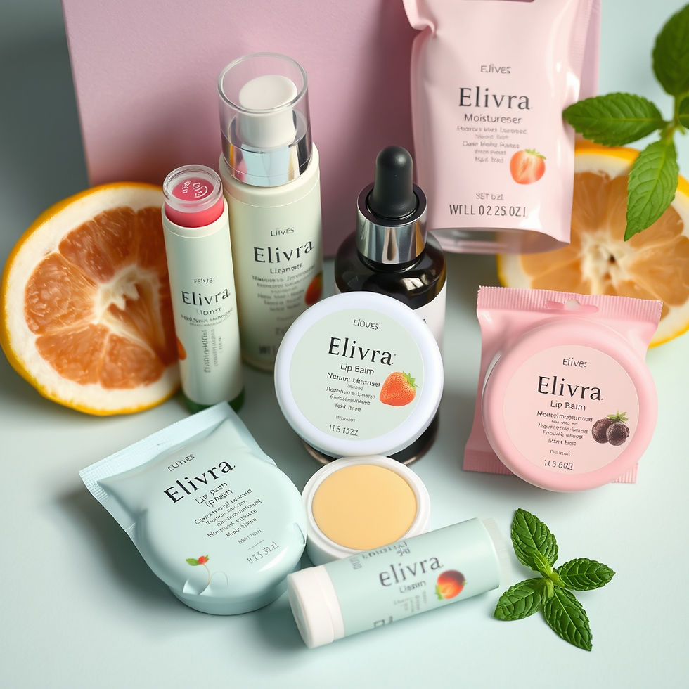 Eye-level view of eco-friendly skincare products displayed on a natural wooden shelf