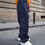 Thumbnail: Blue Denim Baggy Fit Parachute Pants