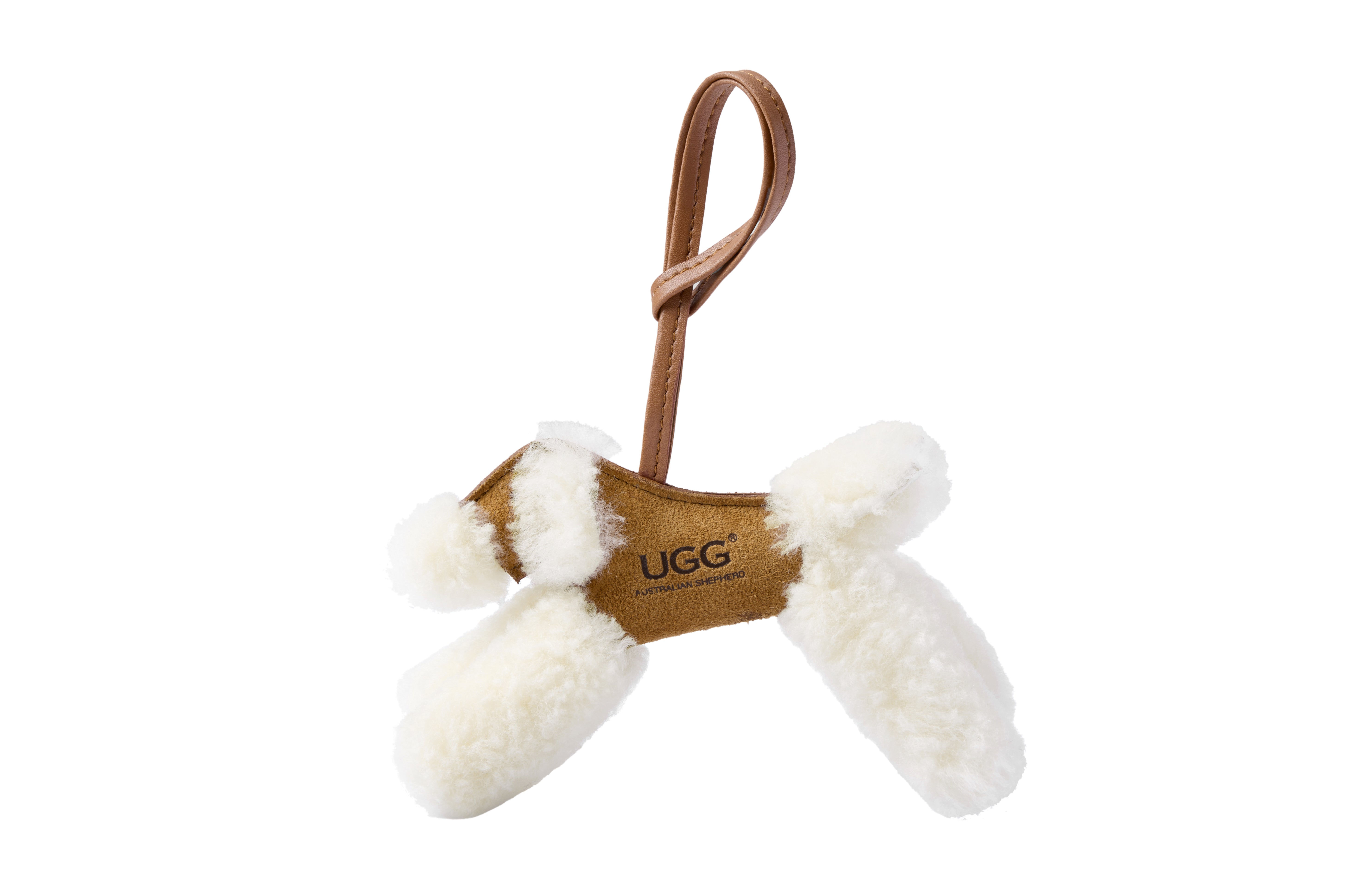 AUSTRALIAN SHEPHERD® Fluffy Wool Dog Bag Charm Snowlo ASZ 048