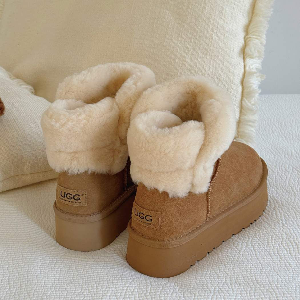 AUSTRALIAN SHEPHERD UGG Boots Sheepskin Wool Ankle Platform Oatha AS 3150