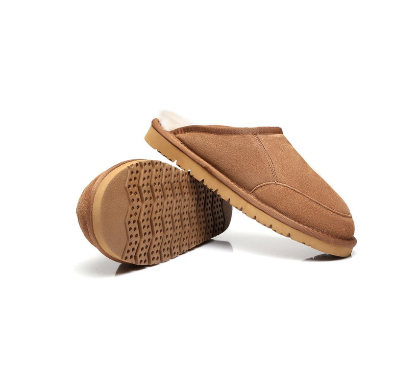 AUSTRALIAN SHEPHERD® UGG Men Sheepskin Wool Scuff Slippers Bred 15563