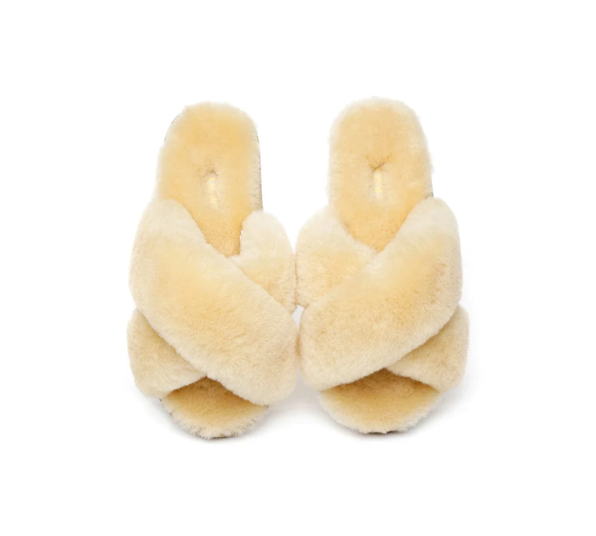 AUSTRALIAN SHEPHERD® UGG Women Crossover Fluffy Slides Linty AS 2012
