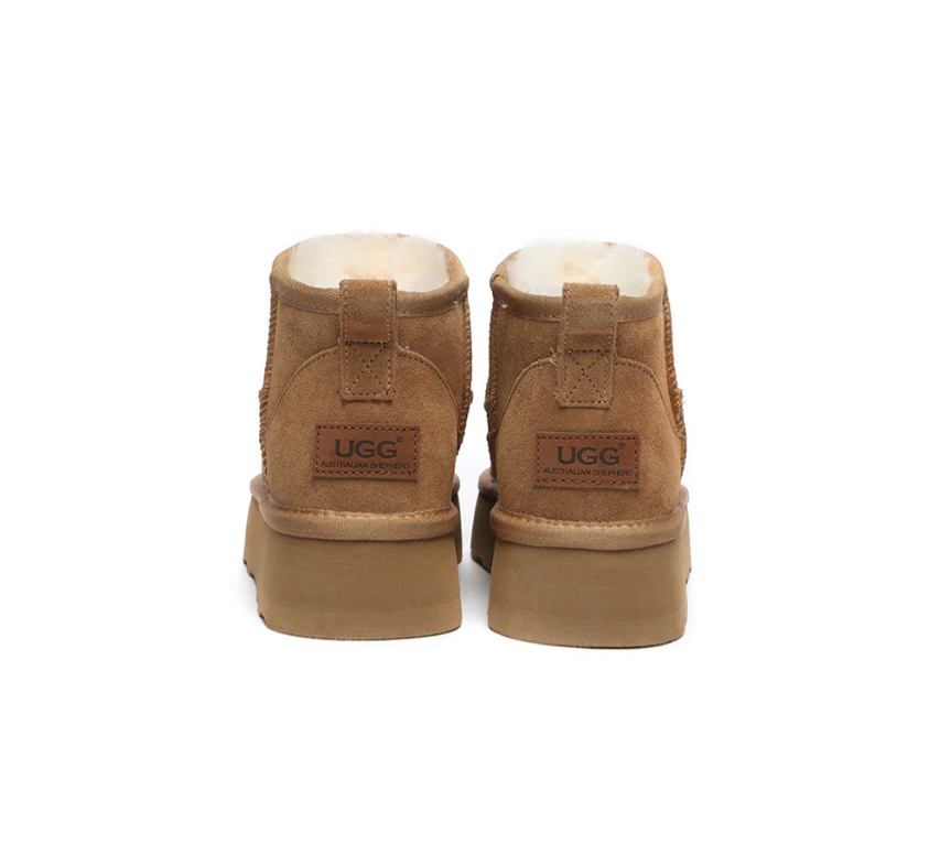 UGG Sheepskin Wool Mini Platform Boots Thick Bottom AS 3033