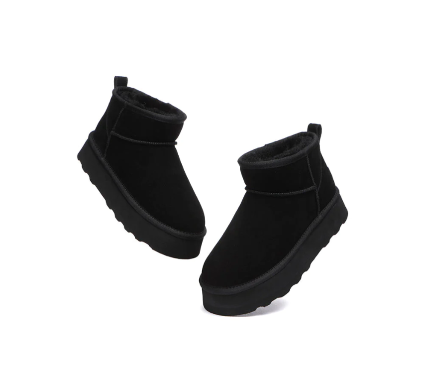 UGG Sheepskin Wool Mini Platform Boots Thick Bottom AS 3033