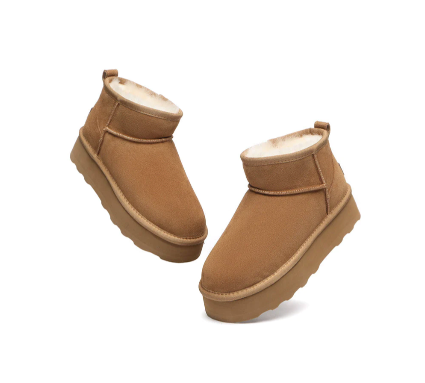UGG Sheepskin Wool Mini Platform Boots Thick Bottom AS 3033