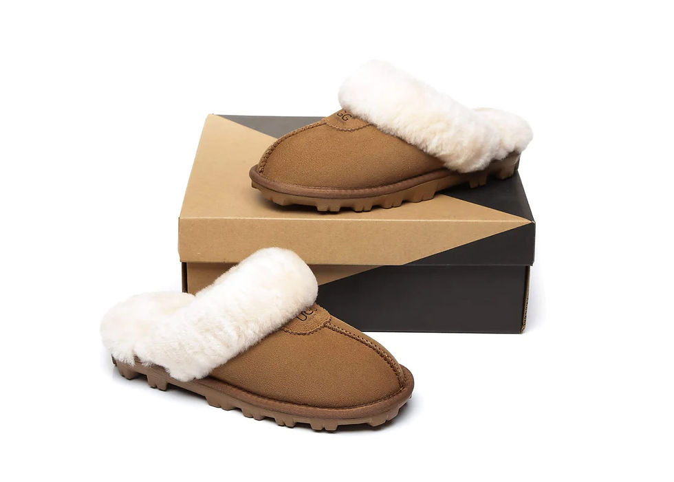 Thumbnail: AUSTRALIAN SHEPHERD® UGG Double Face Sheepskin Wool Slippers Waffle AS 2009
