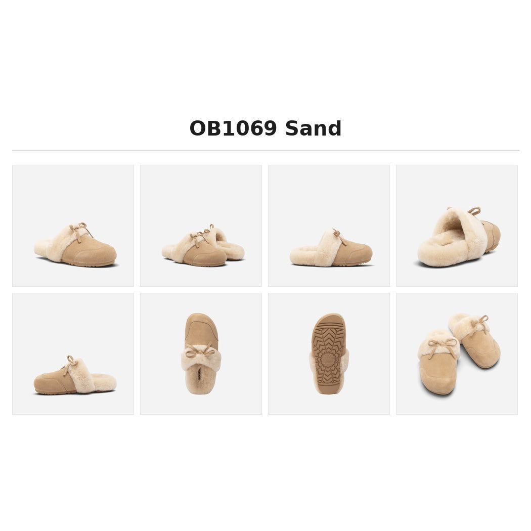OZWEAR UGG Liya Women's Shearing Sheepskin Fur Slippers _OB 1069
