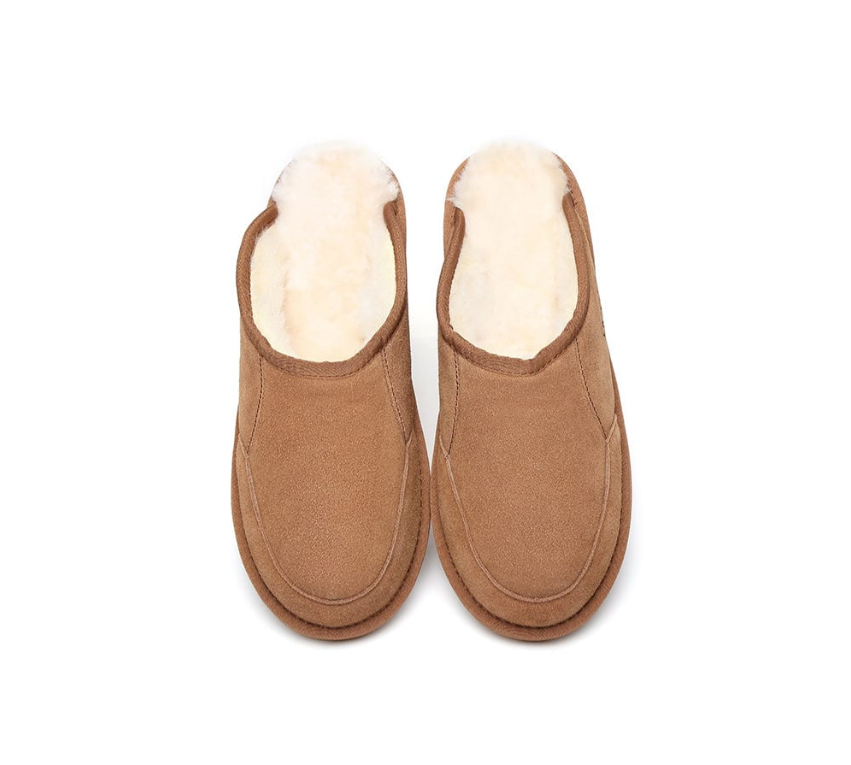 AUSTRALIAN SHEPHERD® UGG Men Sheepskin Wool Scuff Slippers Bred 15563