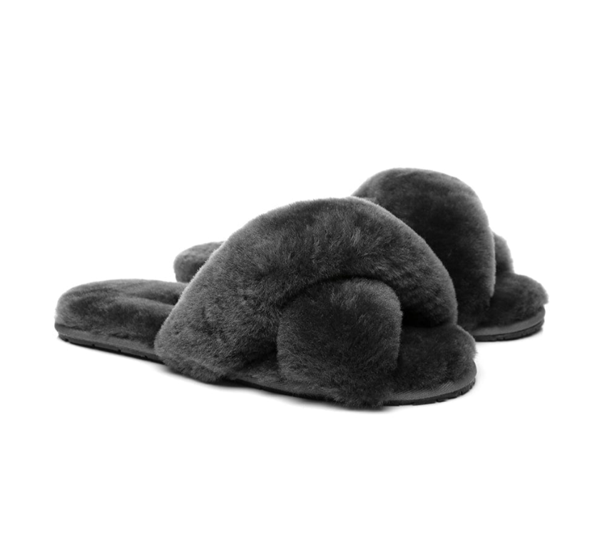 AUSTRALIAN SHEPHERD® UGG Women Crossover Fluffy Slides Linty AS 2012