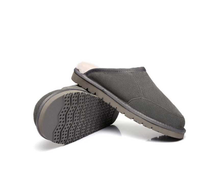AUSTRALIAN SHEPHERD® UGG Men Sheepskin Wool Scuff Slippers Bred 15563