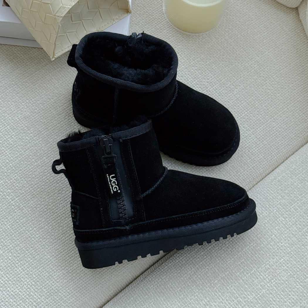 AUSTRALIAN SHEPHERD® UGG Kids Zerin Sheepskin Wool Zip Boots AS 3166K