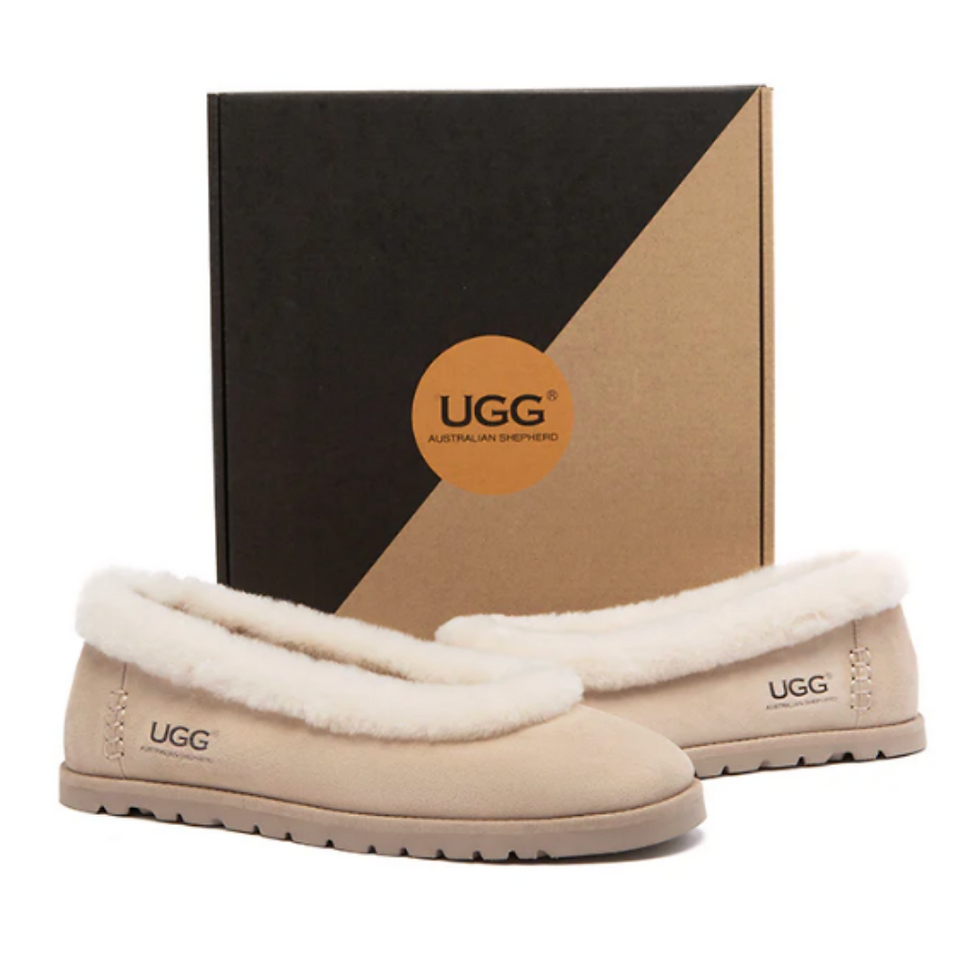 Thumbnail: AUSTRALIAN SHEPHERD® UGG Slippers Women Sheepskin Wool Trim Milea AS 7040