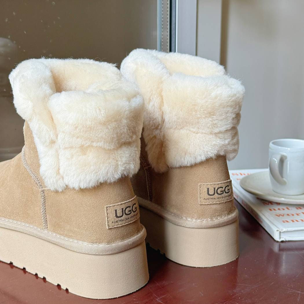 AUSTRALIAN SHEPHERD UGG Boots Sheepskin Wool Ankle Platform Oatha AS 3150