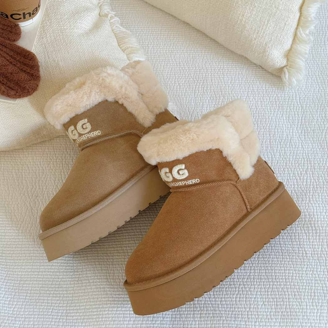 AUSTRALIAN SHEPHERD UGG Boots Sheepskin Wool Ankle Platform Oatha AS 3150
