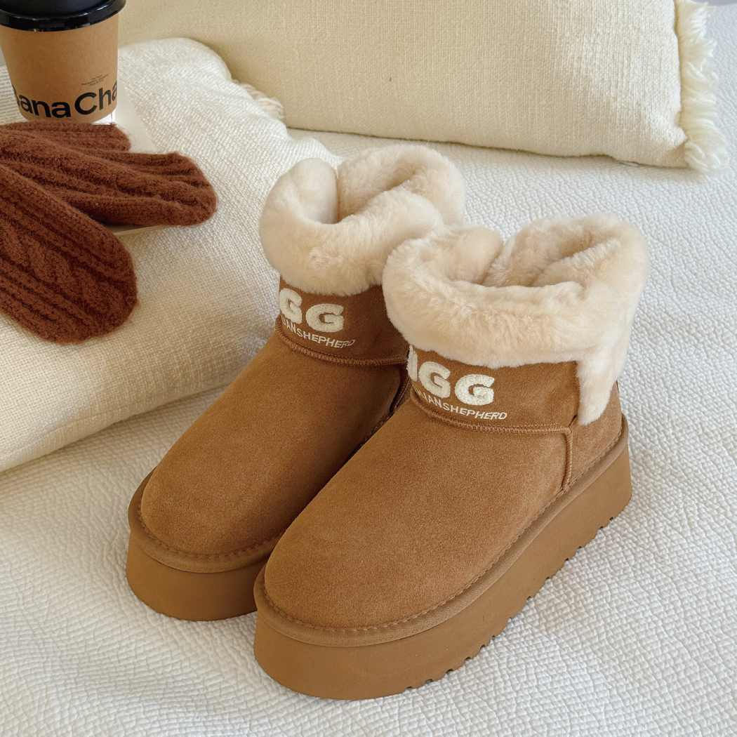 AUSTRALIAN SHEPHERD UGG Boots Sheepskin Wool Ankle Platform Oatha AS 3150