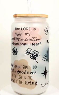 Thumbnail: Psalm 27 Frosted Glass Tumbler