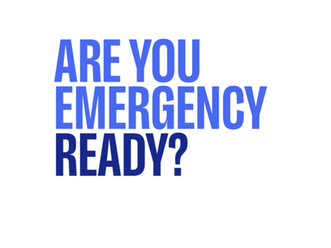 Text in blue on white background: Are you emergency ready?