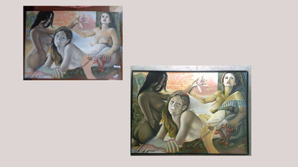 Baigneuses painting