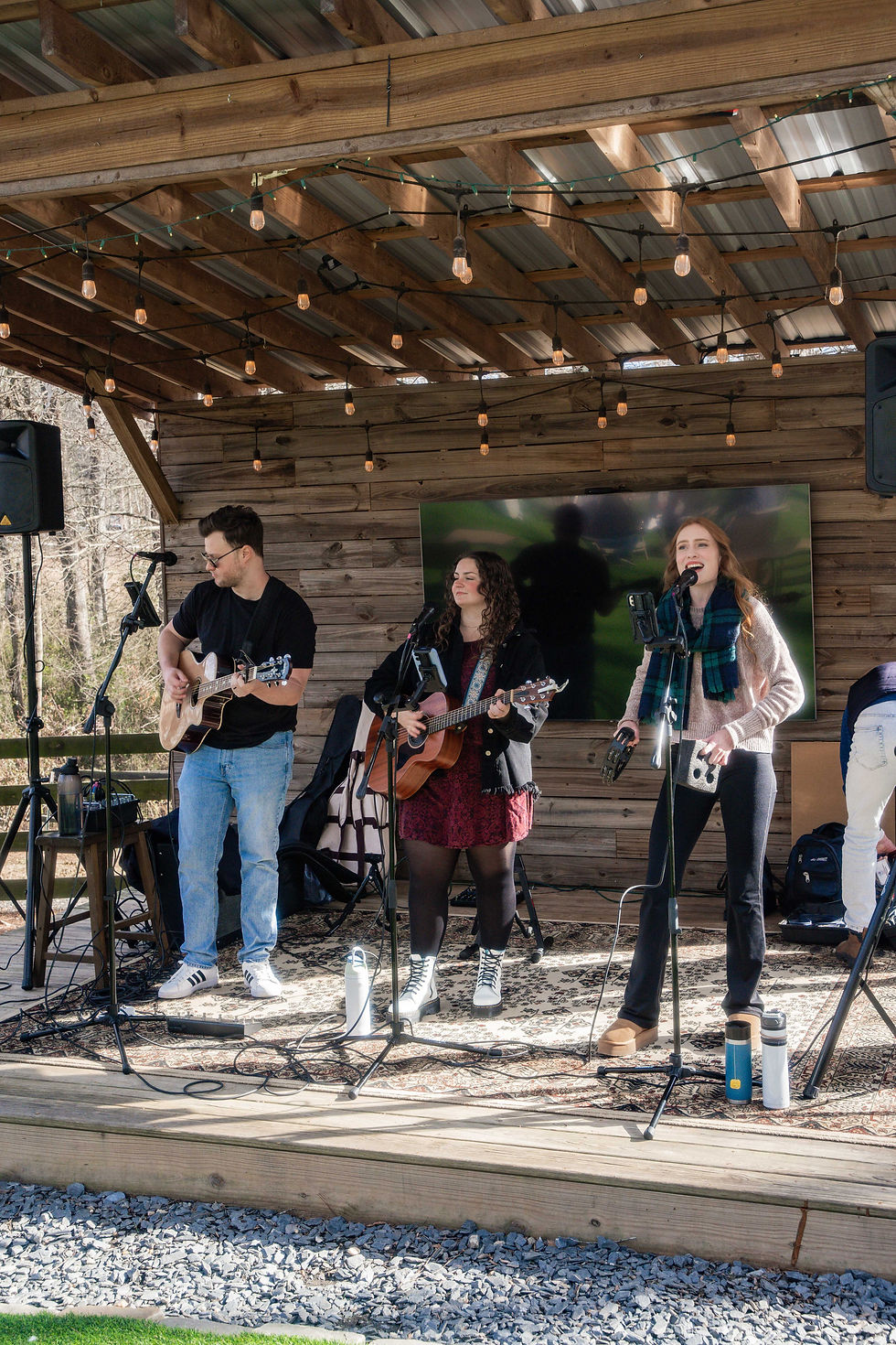 Outdoor stage at Painted Horse Winery in Milton Georgia