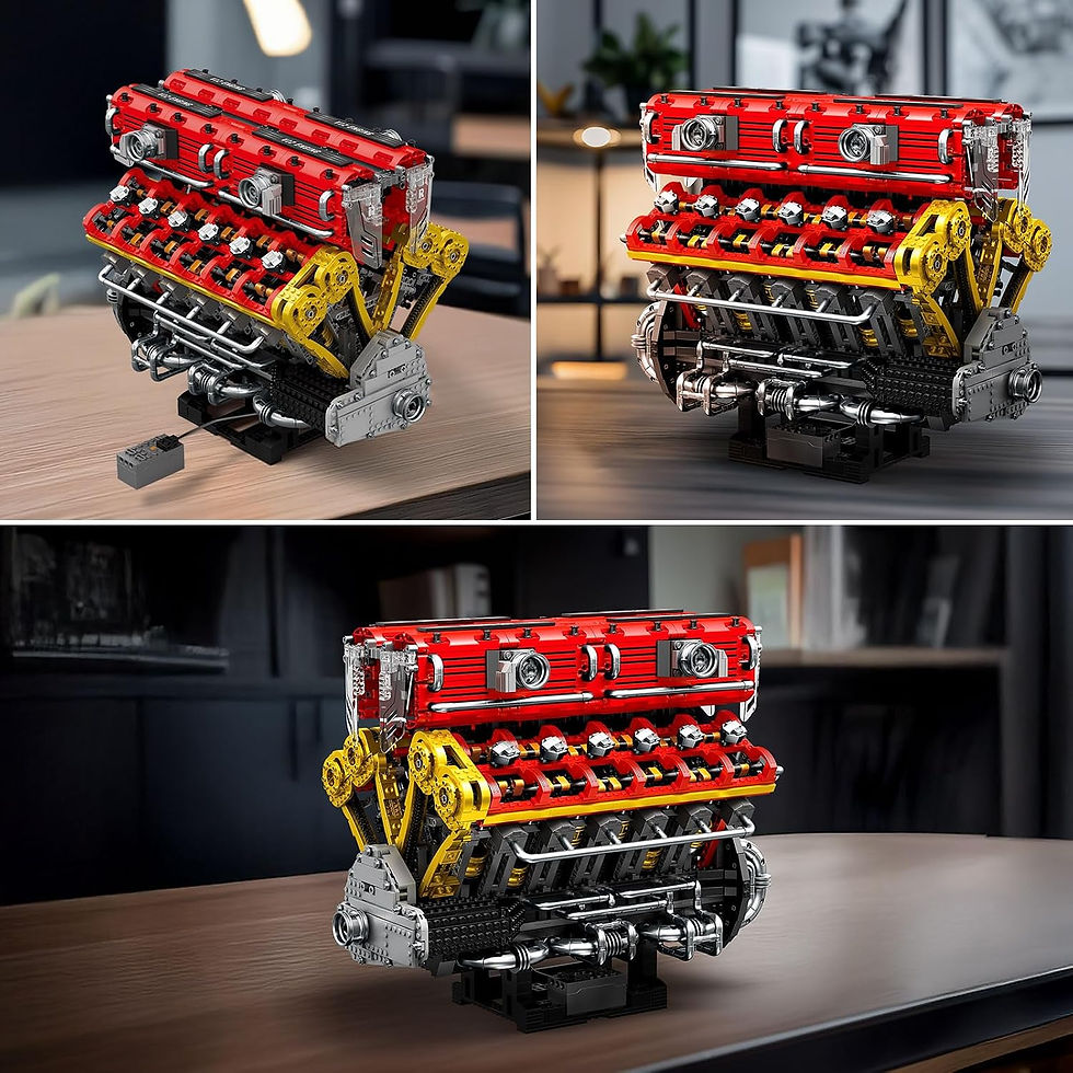 Thumbnail: Reobrix 33017 V12 Engine Building Block Sets Sports Car Engine Model Kit