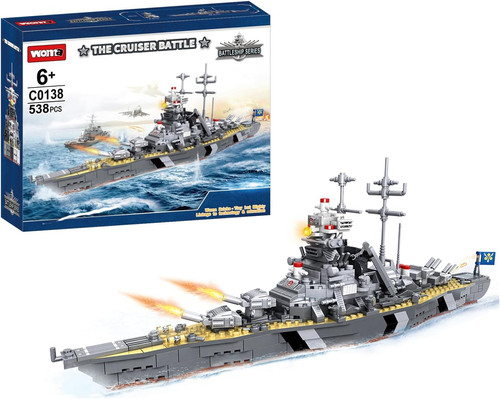 WOMA C0138 Battleship Bismarck Building Blocks, 538 Pcs | SJK Toys