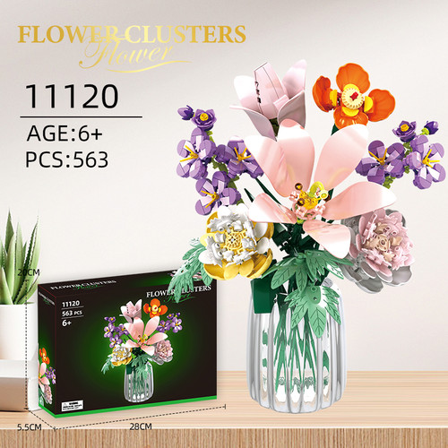 WOMA 11120 8 Flower Bouquet Building Set, 563 Pcs | SJK Toys