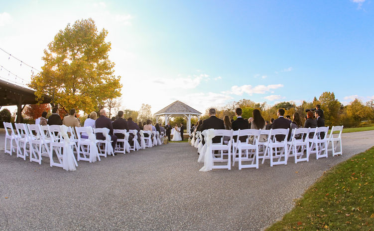 Outdoor windsor wedding venue Coachwood Golf & Country Club across from Chalet Studio Photography & Gardens 