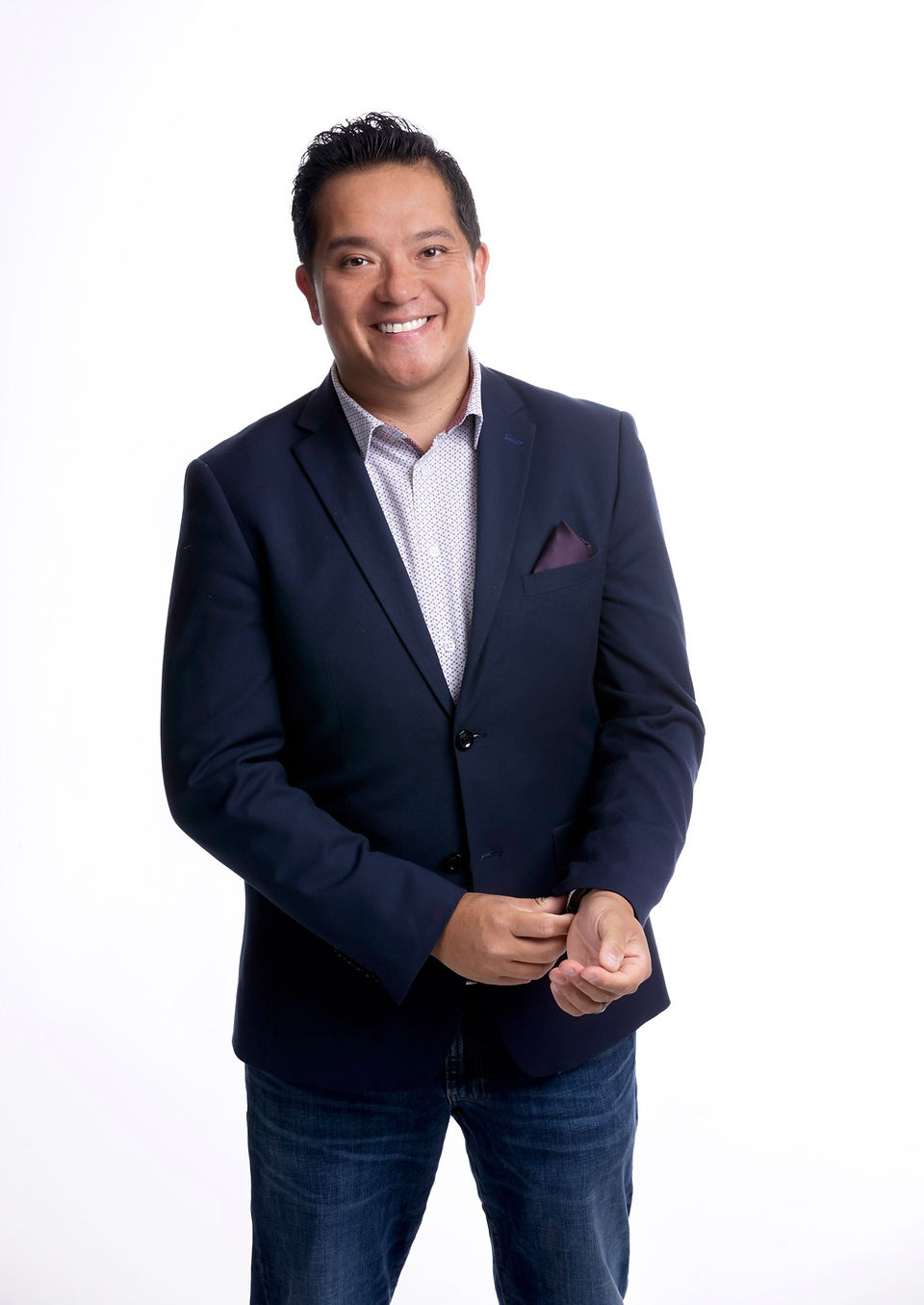 A real estate agent in a studio branding portrait 