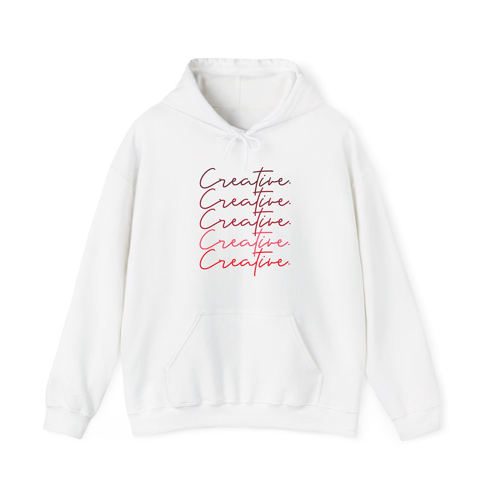 Thumbnail: Creative. Red Hooded Pullover Sweatshirt