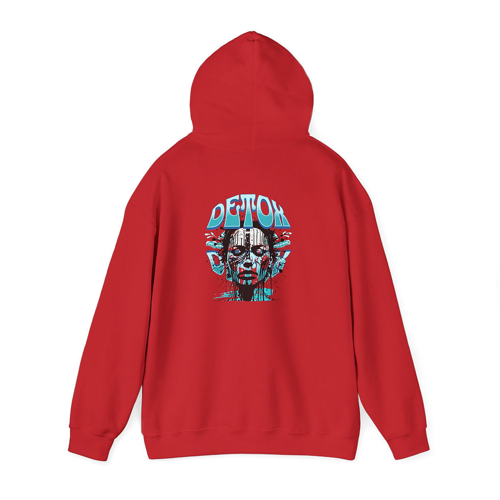Thumbnail: DETOX Wave Back Hooded Pullover Sweatshirt