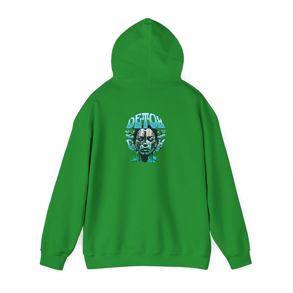 Thumbnail: DETOX Wave Back Hooded Pullover Sweatshirt