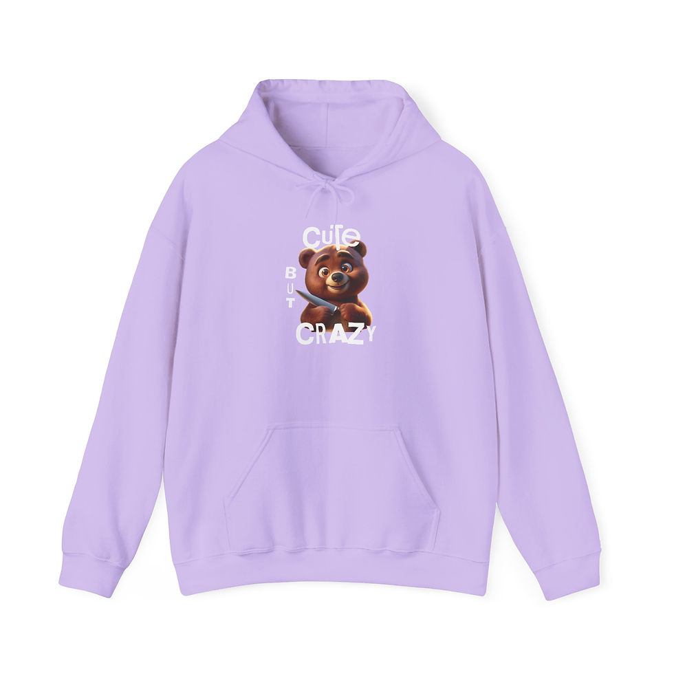 Thumbnail: Cute But Crazy White Hooded Pullover Sweatshirt