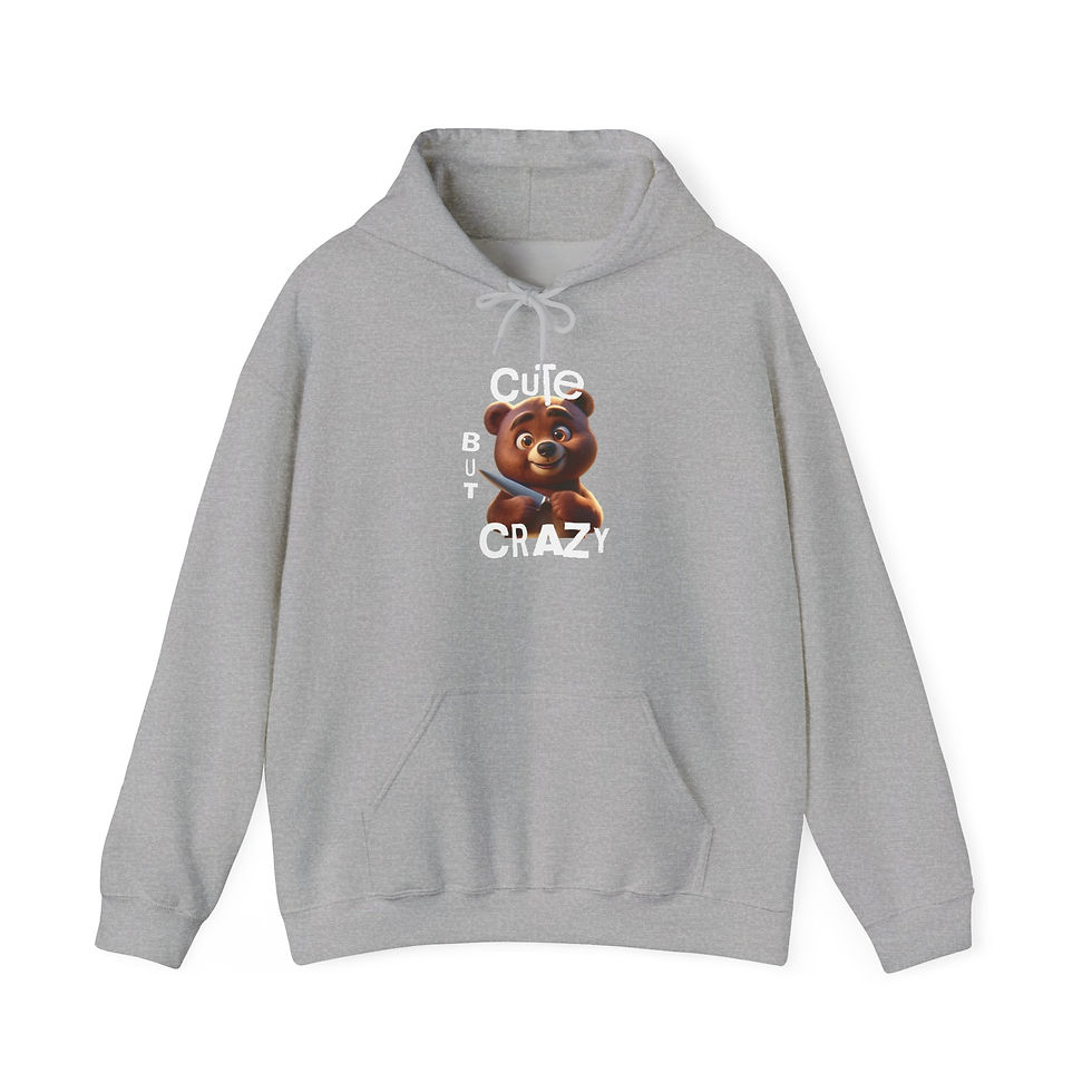 Thumbnail: Cute But Crazy White Hooded Pullover Sweatshirt