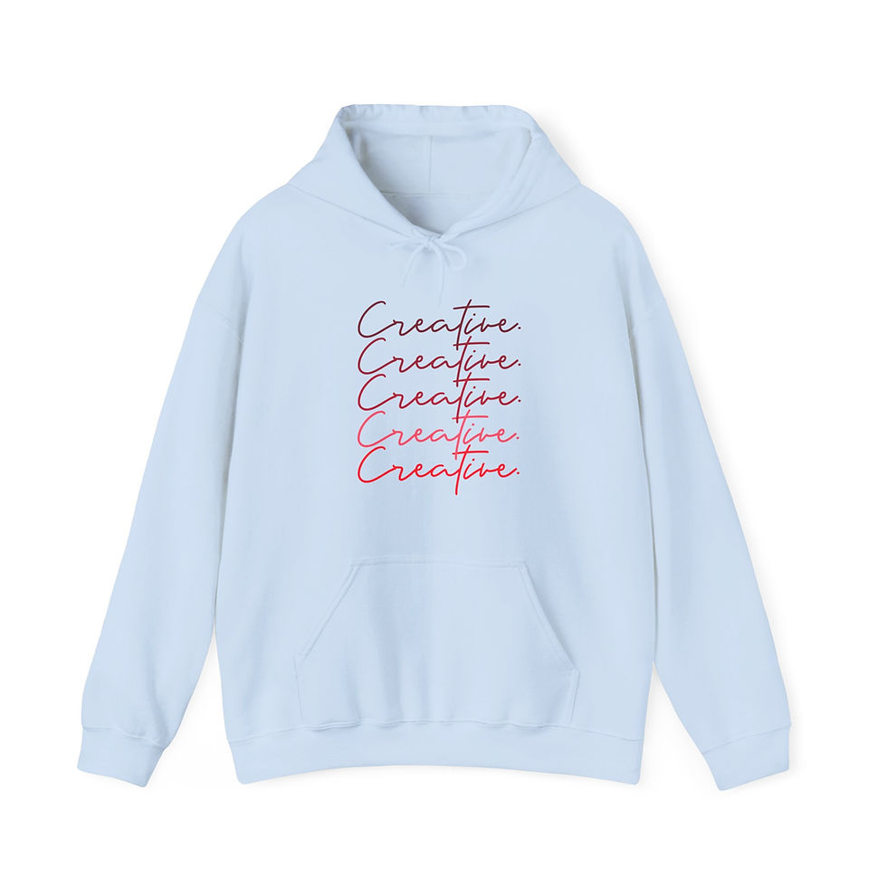 Thumbnail: Creative. Red Hooded Pullover Sweatshirt