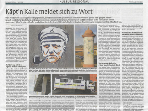 Presseaufmerksamkeit im Mai | Käpt'n Kalle in der RHEINPFALZ