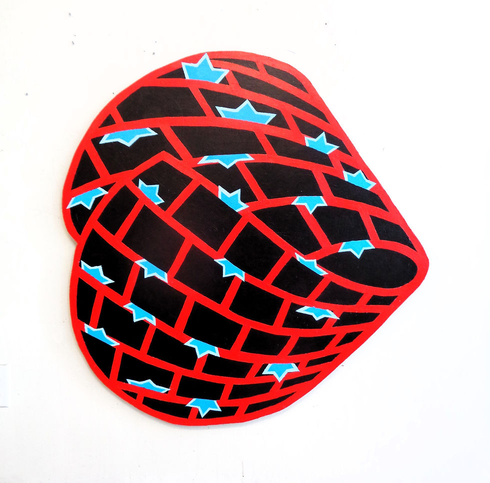Bunker, 38 x 38, acrylic on wood, 2026
