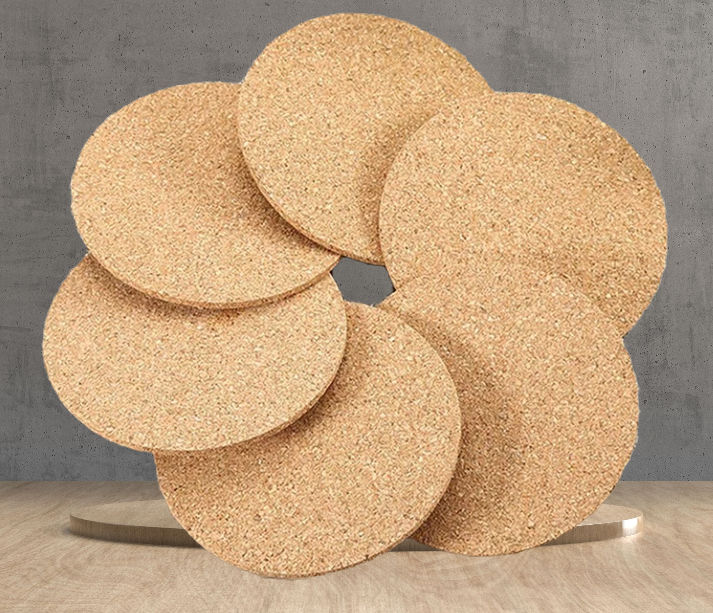 4 Porta-Copos Personalizados – Cortiça Natural