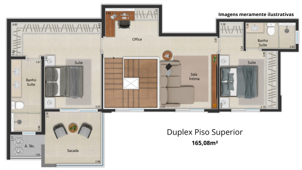 Planta Piso Superior 165,08m²