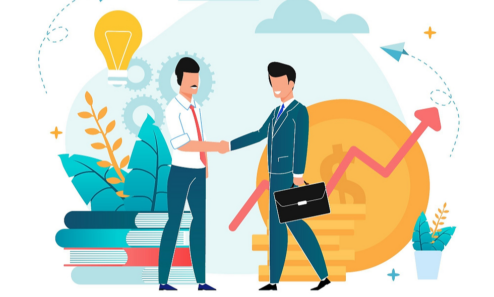 Graphic of a sponsorship deal being made