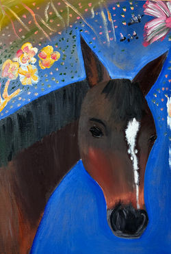 Horse with flowers i