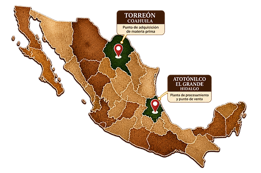 Mapa de México con puntos destacados.png