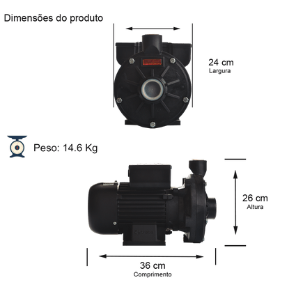 Miniatura: Bomba Centrifuga 1,5CV 220V Monof. Thebe