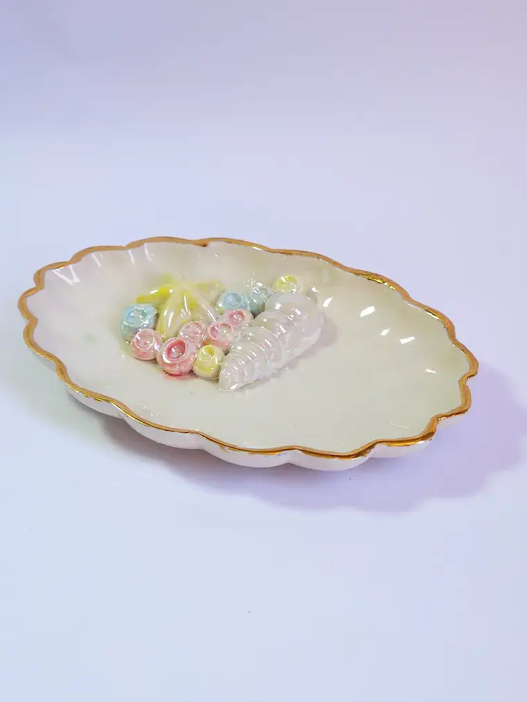 Miniatura: Joyero de porcelana marino