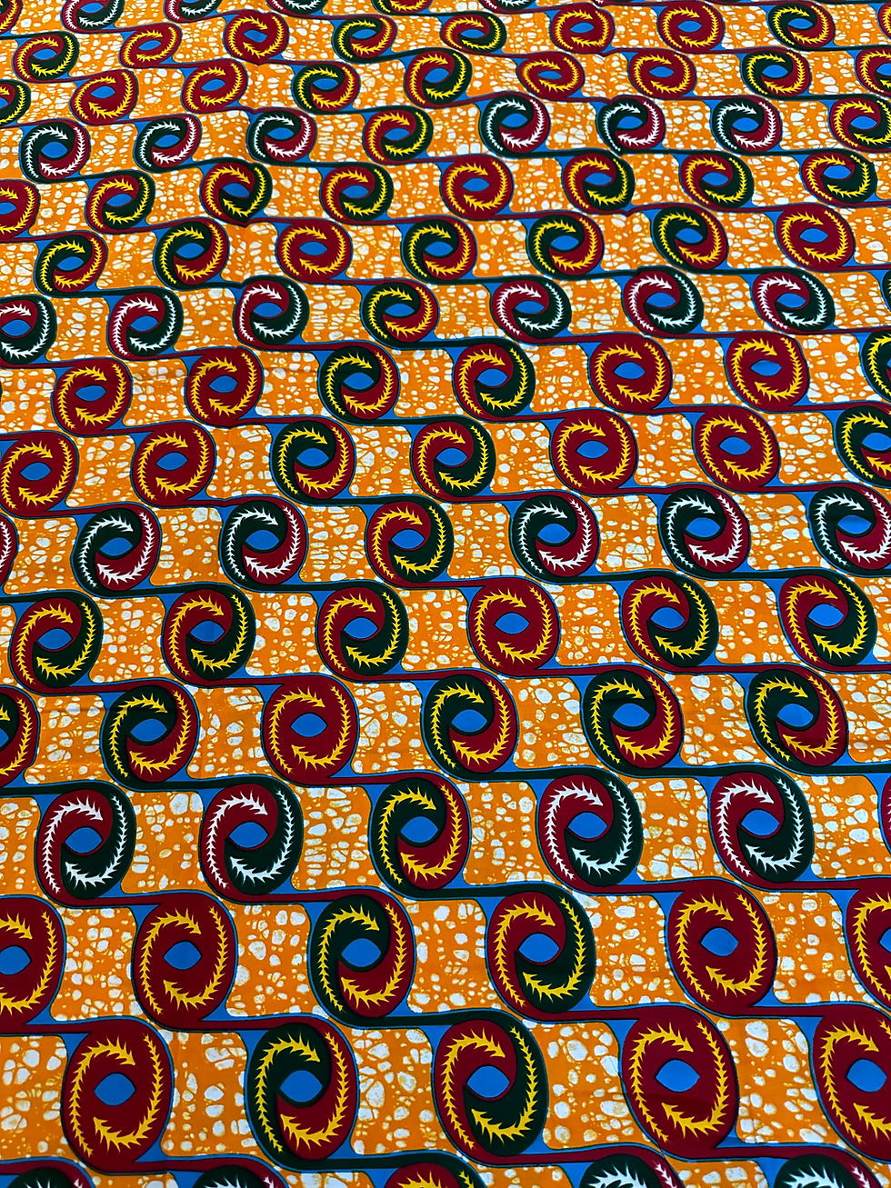 Tissu wax africain motif l'oeil bleu