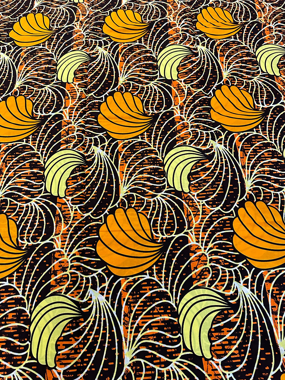 Tissu wax africain motif les rayures du coquillages